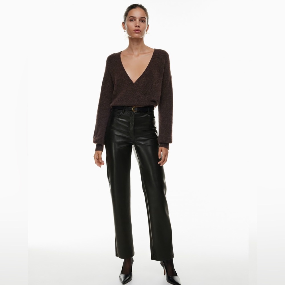 Wilfred THE MELINA Women’s Faux Vegan Leather Pants High Waist Slim Size 8